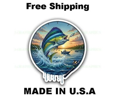 Mahi Mahi Fish Vinyl Decal Sticker Fishing Art B