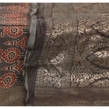 Sanskriti Vintage Brown Dupatta Long Stole Pure Cotton Hand Block Printed Woven