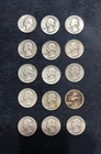 Lot of 15 1940-1964 Quarters 90% Silver Circulated