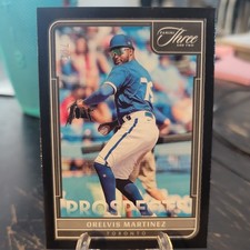 2022 Panini Three and Two Orelvis Martinez Black Parallel #7/8 Blue Jays SSP RC