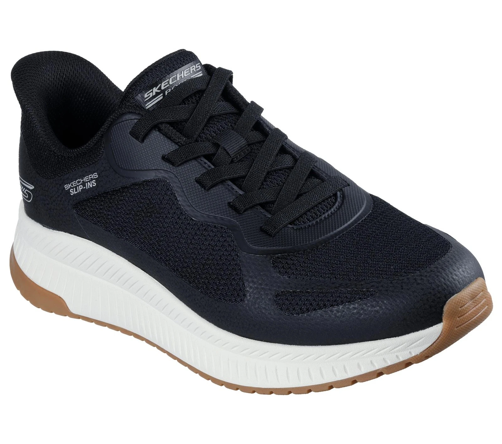 Skechers Slip On Sneaker Shoe For Men BOBS Sport Squad Chaos 4 in Black, 5.5-13