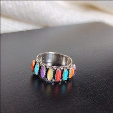 Multicolor Multi-Gemstone Sterling Silver Ring