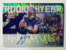 2024 Contenders Optic Rookie ROTY JJ McCarthy Green Pulsar On Card Auto /30