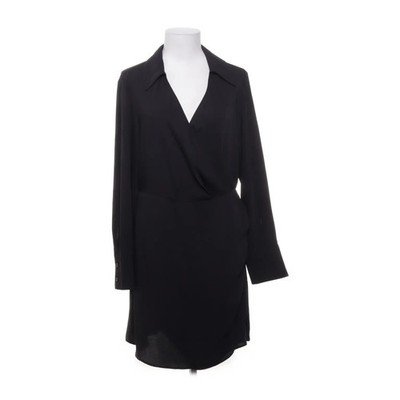 H&M, Wickelkleid, Größe: M, Schwarz, Polyester, Einfarbig, Damen #dqP
