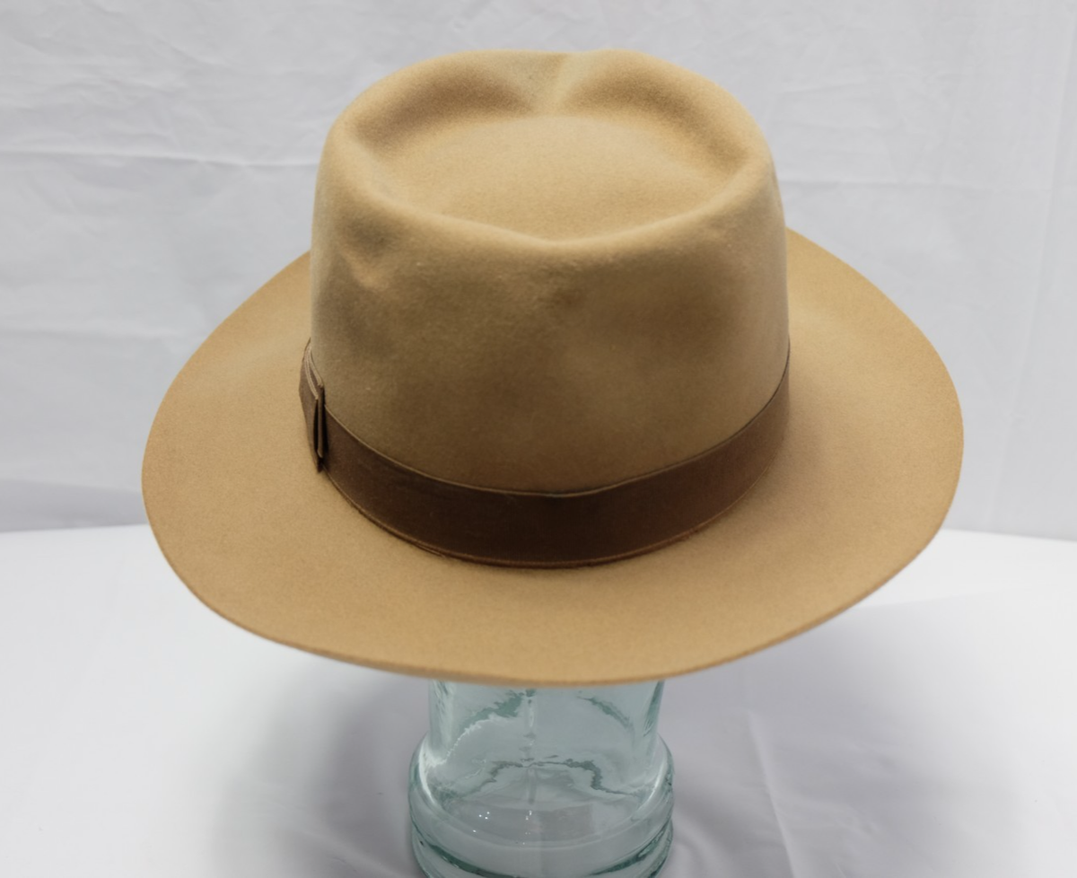 Vintage Borsalino women’s hat Tan Fedora Hat Made in Italy WOMEN main image 3