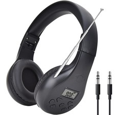 Radio Headphones Portable Stereo FM Radio with Best Reception, DSP Digital Pe...
