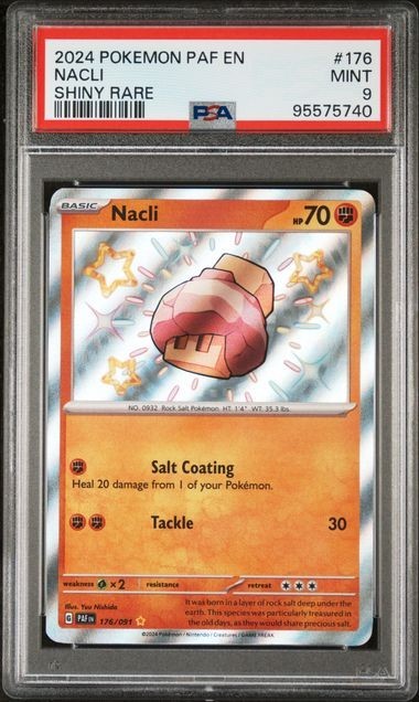 2024 Pokemon PAF EN Nacli SHINY RARE 176/091 PSA 9 MINT