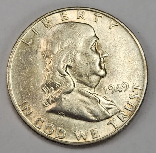 1949 D Franklin Half Dollar - Silver - AU - Almost Uncirculated