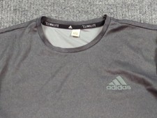 Adidas Shirt Mens Small Gray Short Sleeve T-shirt Crew Neck Climalite