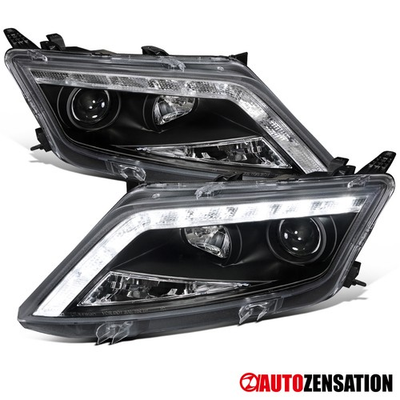 #ad #ad LED Strip Fit 2010 2012 Ford Fusion Black Projector Headlights Lamps LeftRight $205.85
