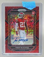 Trent McDuffie 2022 Panini Prizm #372 Red Shimmer Rookie RC Auto 15/35