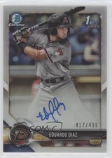 2018 Bowman Chrome Prospect Refractor 417/499 Eduardo Diaz #BCPA-ED Auto 2f9