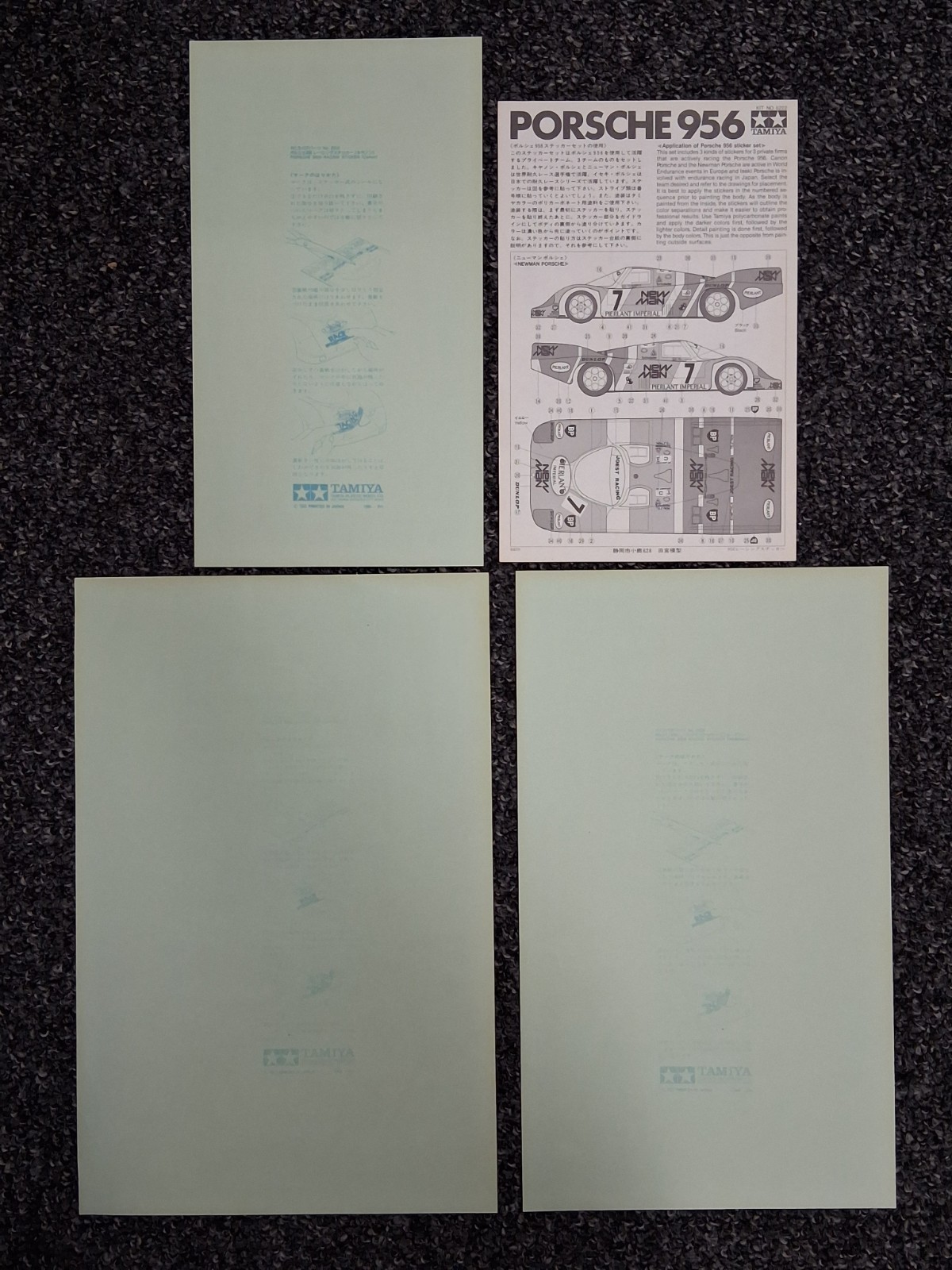 Tamiya 1/12 Porsche 956 RM Mk.5 No 5222 Newman Canon Iseki Decal ...
