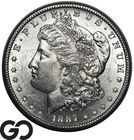 1887-S Morgan Silver Dollar Coin, Lustrous Gem BU++