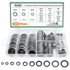 169PCS Automotive Self-Centered Bonded Seal/Gasket Assortment, Bonded Washer 10