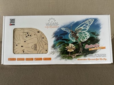 NIB Sealed UGEARS 3D V-Models Wooden Puzzle Butterfly Mechanical Model Kit