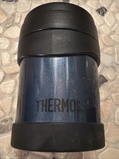 thermos Vacuum soup food jar 10 oz Blue Used w/lid hot cold