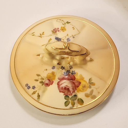 Ancien pot à biscuits craquelins melon ivoire Royal Worcester Blush 1893 Angleterre 6,5" - Photo 12/24