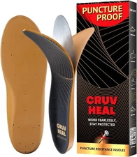Puncture Resistant Work Insole - Nail Proof S (Men 10-11/Women 11-12), Yellow 