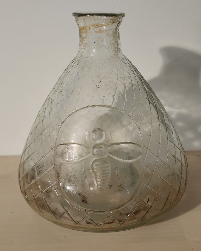 Vintage Large Glass Footed Bee Wasp Trap 