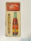 RARE VINTAGE 1940'S ERA ROYAL CROWN COLA SODA THERMOMETER TIN SIGN AD