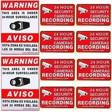 VideoSecu 10 Pack of Security Warning Signs Stickers Decals for CCTV Video...