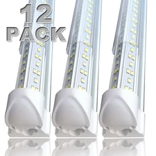 12-48PC 144W 8FT LED Tube Light Bulbs V-Shaped LED Shop Light Fixture Daylight
