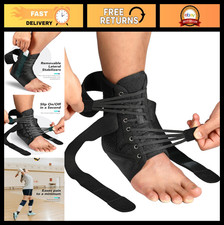 Adjustable Quick Lace Up Ankle Brace with Removable Splints for Injury Recovery