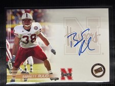 2005 Press Pass Barrett Ruud (Bronze) On Card Rookie Auto NEBRASKA CORNHUSKERS. rookie card picture