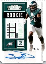 2020 Panini Contenders SHAUN BRADLEY Philadelphia Eagles DIE CUT AUTO /54
