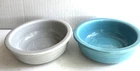 2 Vtg Fiesta Homer Laughlin 4 3/4" Fruit Berry Bowls Original Turquoise & Gray
