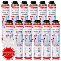 12X Fischer Pistolenschaum 1K Pup S 750 B2 Montageschaum DäMmschaum 750Ml
