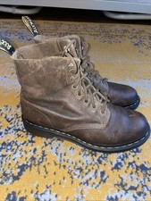 Doc Martens Soft Pascal Khaki Leather 1460 8 Hole Boots Uk5/38