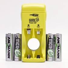 ANSMANN MAX e Charger Set - 4 AA NiMH 2500 mAh BATTERIES  CHARGER