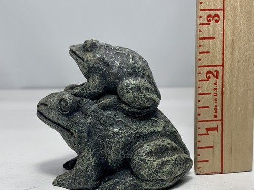 Vintage Toad Frog With Baby on Back Resin Sculpture Figurine - 第 6/6 張圖片