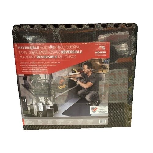 Norsk Reversible 20mm Black/Grey Foam Flooring, 24 Square Feet (6 Pieces)