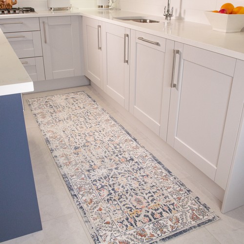 Navy Blue Traditional Rugs for Hallway Runner Soft Touch Carpet Runners 60x240cm - Picture 21 of 28