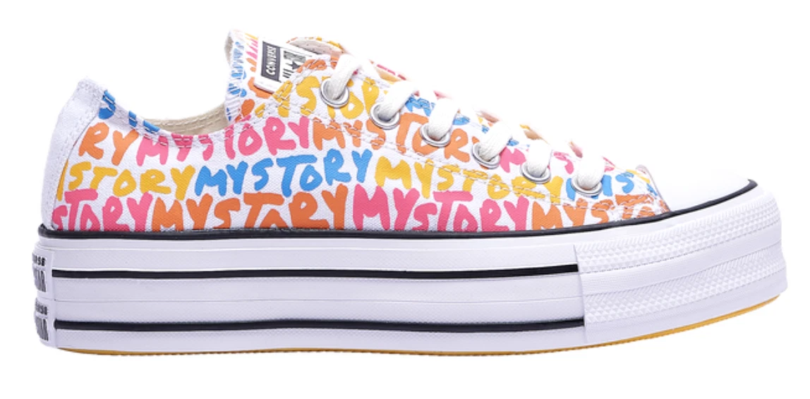 Scarpe sneakers donna casual CONVERSE PLATFORM LIFT UP bianche multi taglia 7 NUOVE