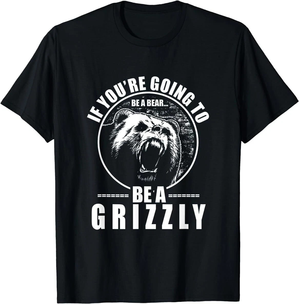 T-Shirt Uomo Crazy Dog 'Rizzly Bear' &ndash; Marrone Heather, Grafica Sarcastica Orso, Cotone Blend
