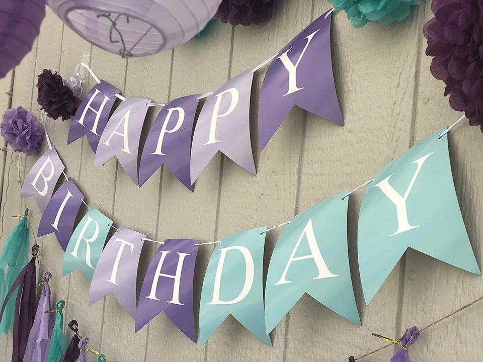 Little Mermaid Under the Sea Party Supplies Banner Kids Children Birthday Party - Image 3 of 4