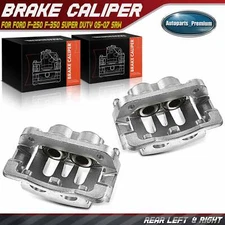 Pair Rear Brake Calipers with Bracket for Ford F-250 F-350 Super Duty 2005-2007