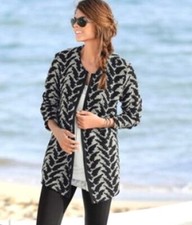 NEU WOLLWEICH LANGE STRICKJACKE STRICKMANTEL12% WOLLE GR.36 BOYSENS *418693