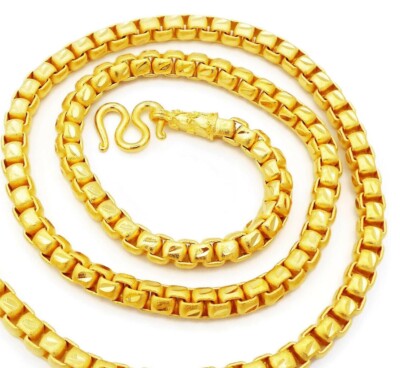 MM Chain Gold Necklace 22K 23K 24K THAI BAHT GOLD GP 22 inch 100 Grams  Jewelry