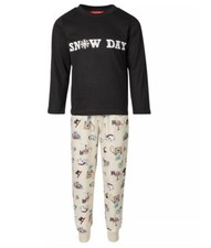 Family Pajamas Kids Ski Vintage Snow Day Pajama 2 Piece Set Multi Size 8 2772