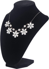 3D Necklace Display Stand for Selling,Velvet Chain Jewelry Bust Holder Organizer