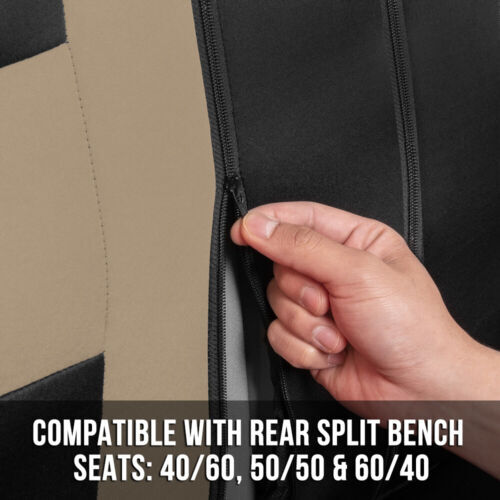 5 Seats Full Set Front and Rear Seat Covers for Cars Faux Lea