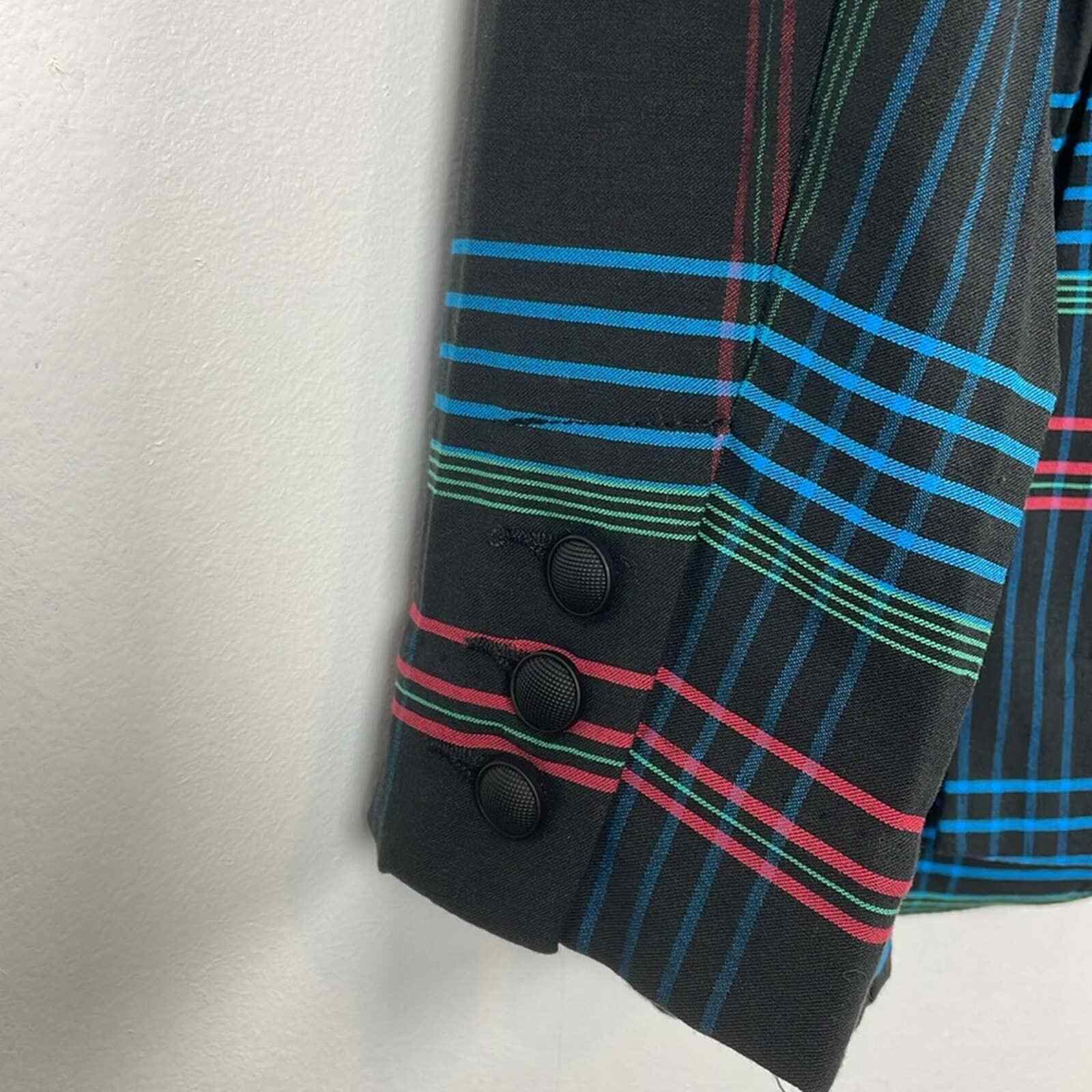 CAbi Multicolor Plaid Blazer Print Button Down 2 … - image 8