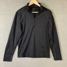 Spyder Activewear Top Women Small 1/4 Zip Pullover Black Performance Shirt Base