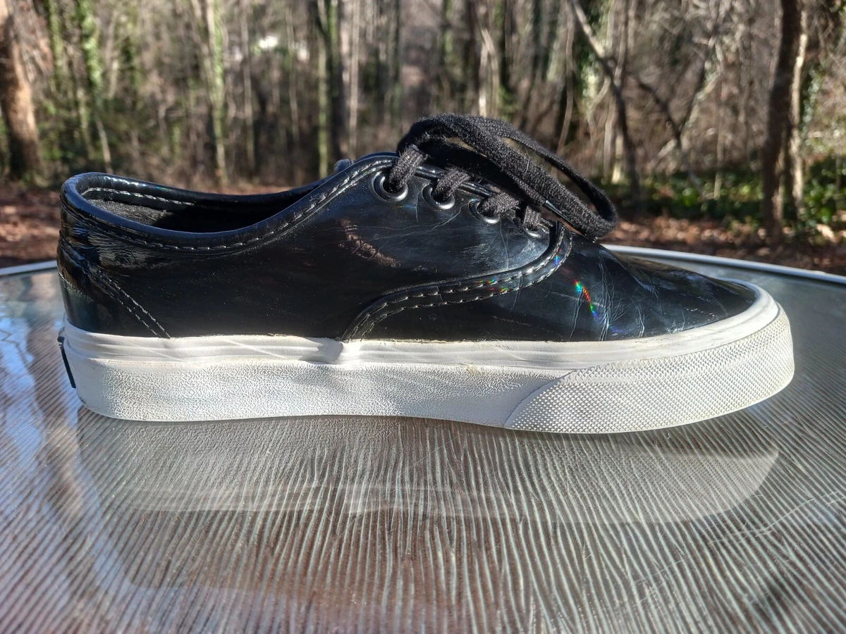 Black leather authentic vans size 5 outlet