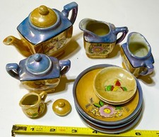 Miniature Teapot Creamers Sugar Bowl Plates 14 Pieces Japan